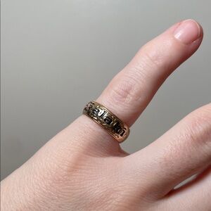 14k Gold Engraved Hawaiian Ring